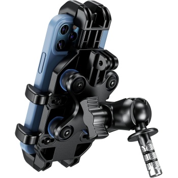 BRCOVAN Motorcycle Fork Stem Phone Mount Holder with Vibration Dampener