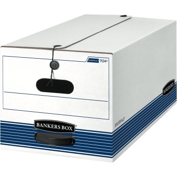 Bankers Box 12-Pack Medium-Duty String & Button File Storage Box, FastFold