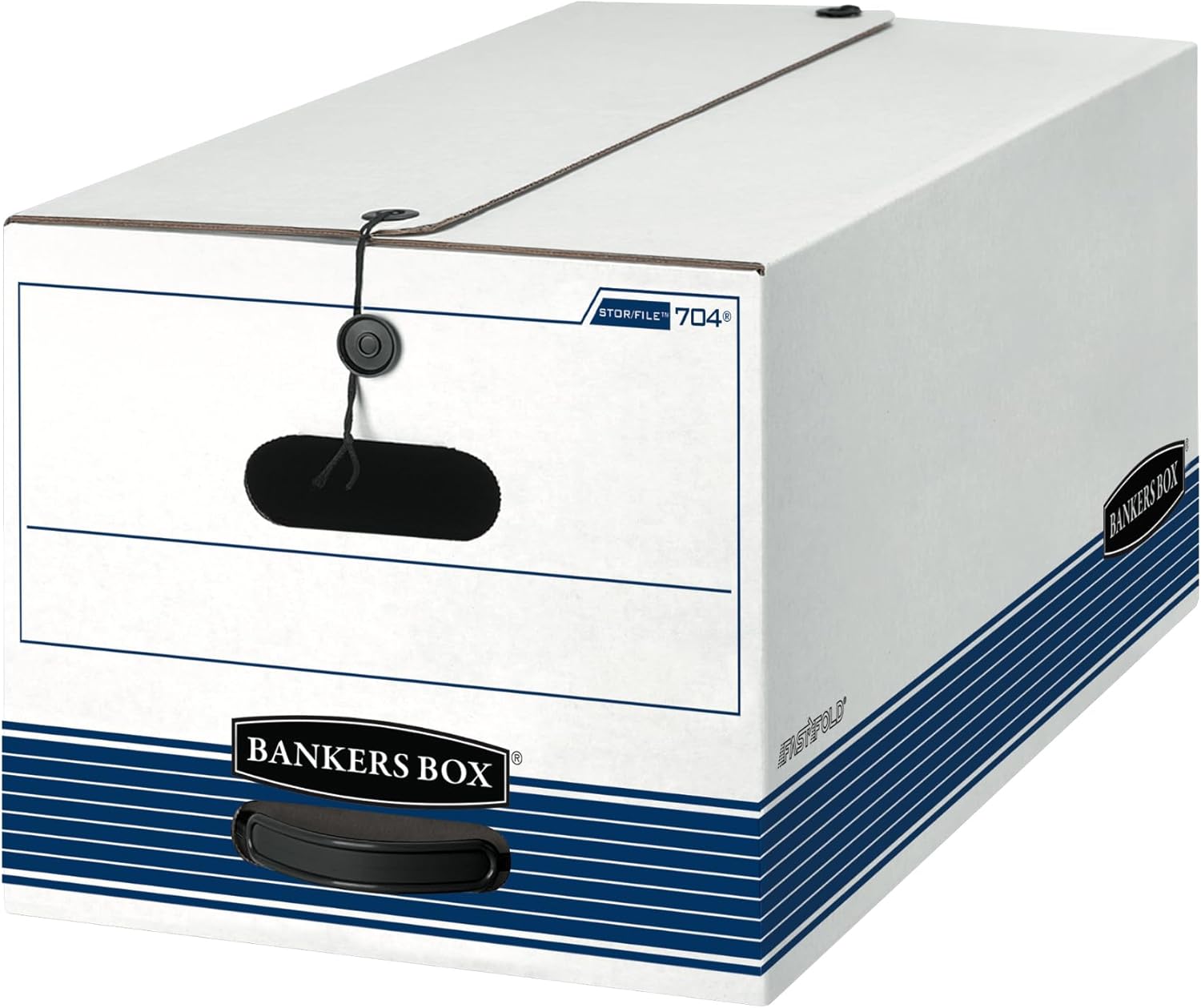 Bankers Box 12-Pack Medium-Duty String & Button File Storage Box, FastFold