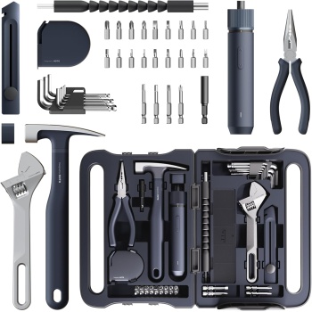 HOTO 40-Piece Tool Kit, Household Essentials Tool Set w/Smart Electric