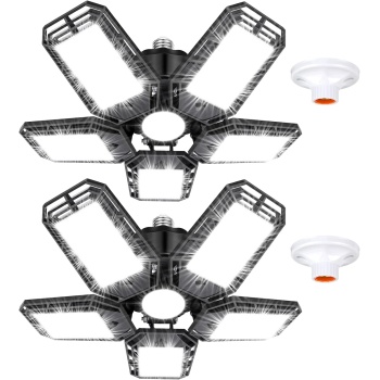 Luyata LED Garage Lights 2 Pack,Ceiling LED Shop Light 160W 16000LM 6500K Screw