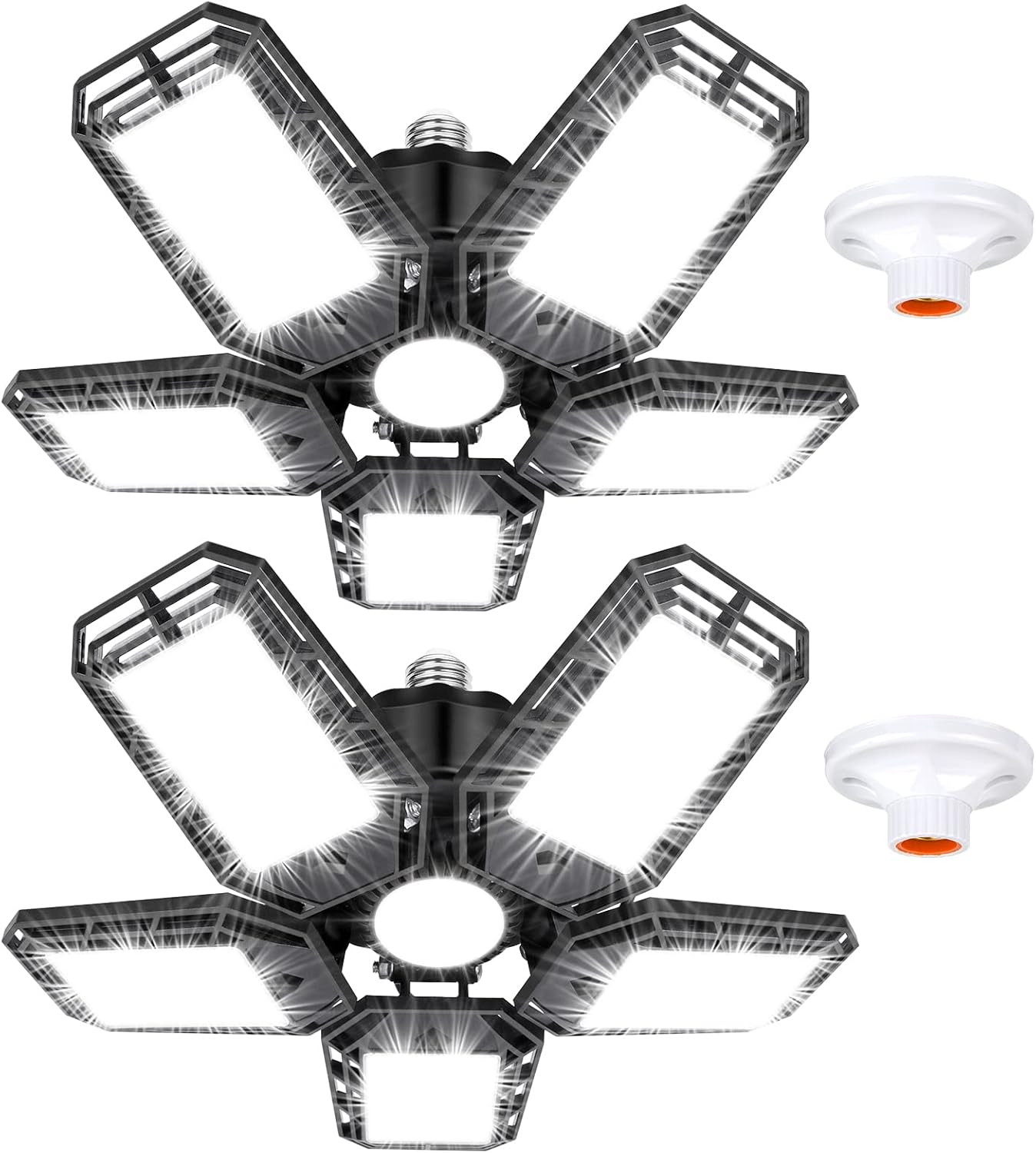 Luyata LED Garage Lights 2 Pack,Ceiling LED Shop Light 160W 16000LM 6500K Screw