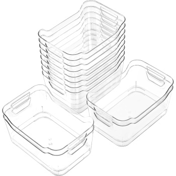 12 Pack Clear Plastic Storage Bins, Pantry Organizers and Storage, Clear Pantry
