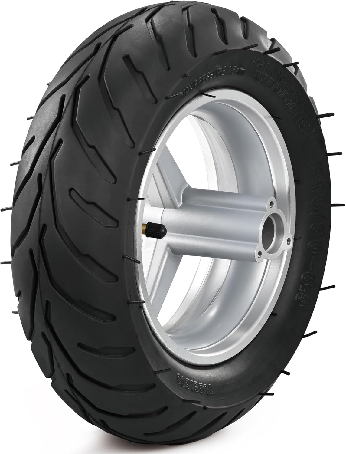 110/50-6.5” Mini Bike Wheel Rear Tire, Rubber Wheel Tire and Rim Package