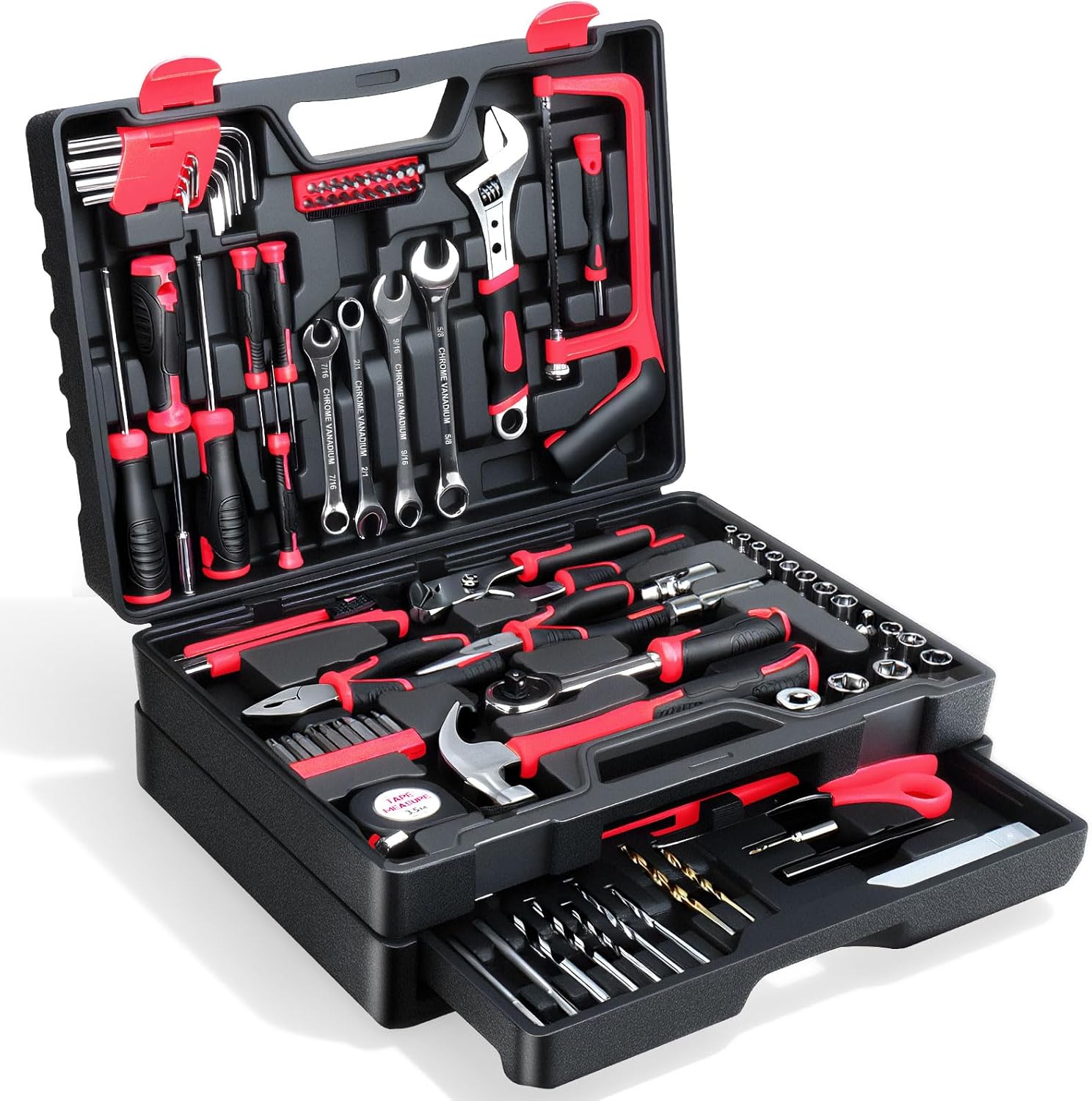Tool Set- 412 Piece Home Repair/Auto Tool Kit, Storage Organizer with Drawers,