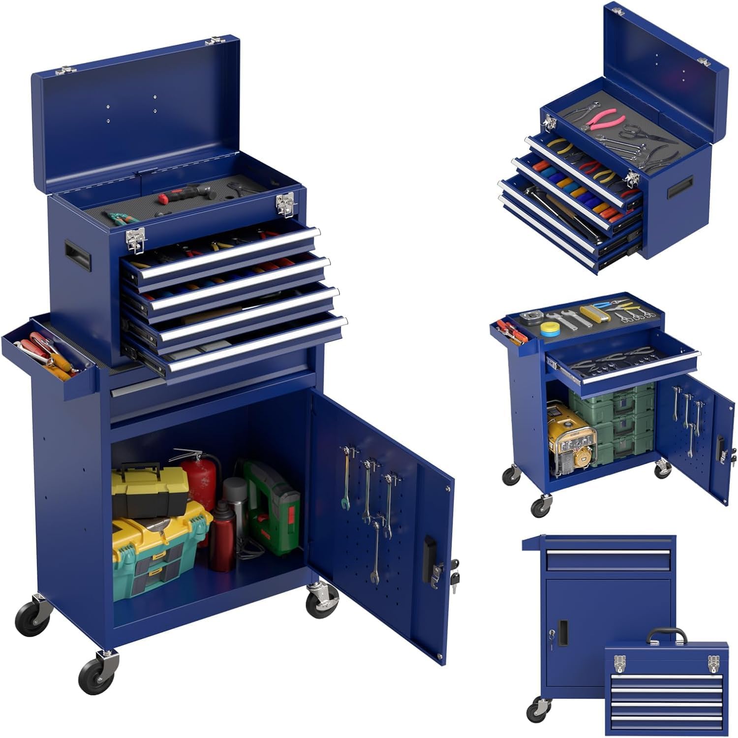 5-Drawer Rolling Tool Chest with Wheels, Lockable Metal Tool Box with Drawers