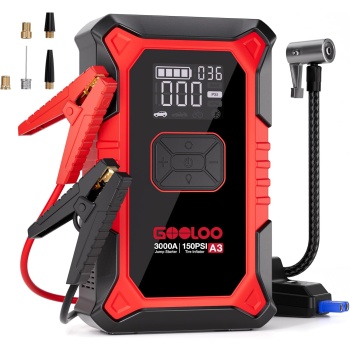 GOOLOO A3 Jump Starter with Air Compressor, 3000A Portable Car Battery Booster