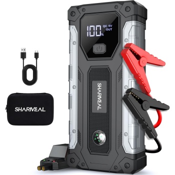 Sharmeal Car Jump Starter 5000A, Jump Starter Battery Pack for 10.0L Gas