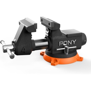 PONY 4 Inch Heavy Duty Bench Vise 4400LBS Clamping Force, Pro Workshop Workbench