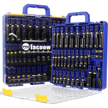 Facoow 55PCS Impact Nut Driver Set Magnetic, SAE&Metric Nut Drivers, Deep Impact