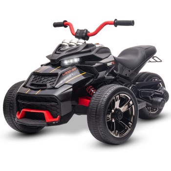 12V Kids Electric Motorcycle Ride on ATV, 3 Wheeler Power Wheel, w/LED Lights