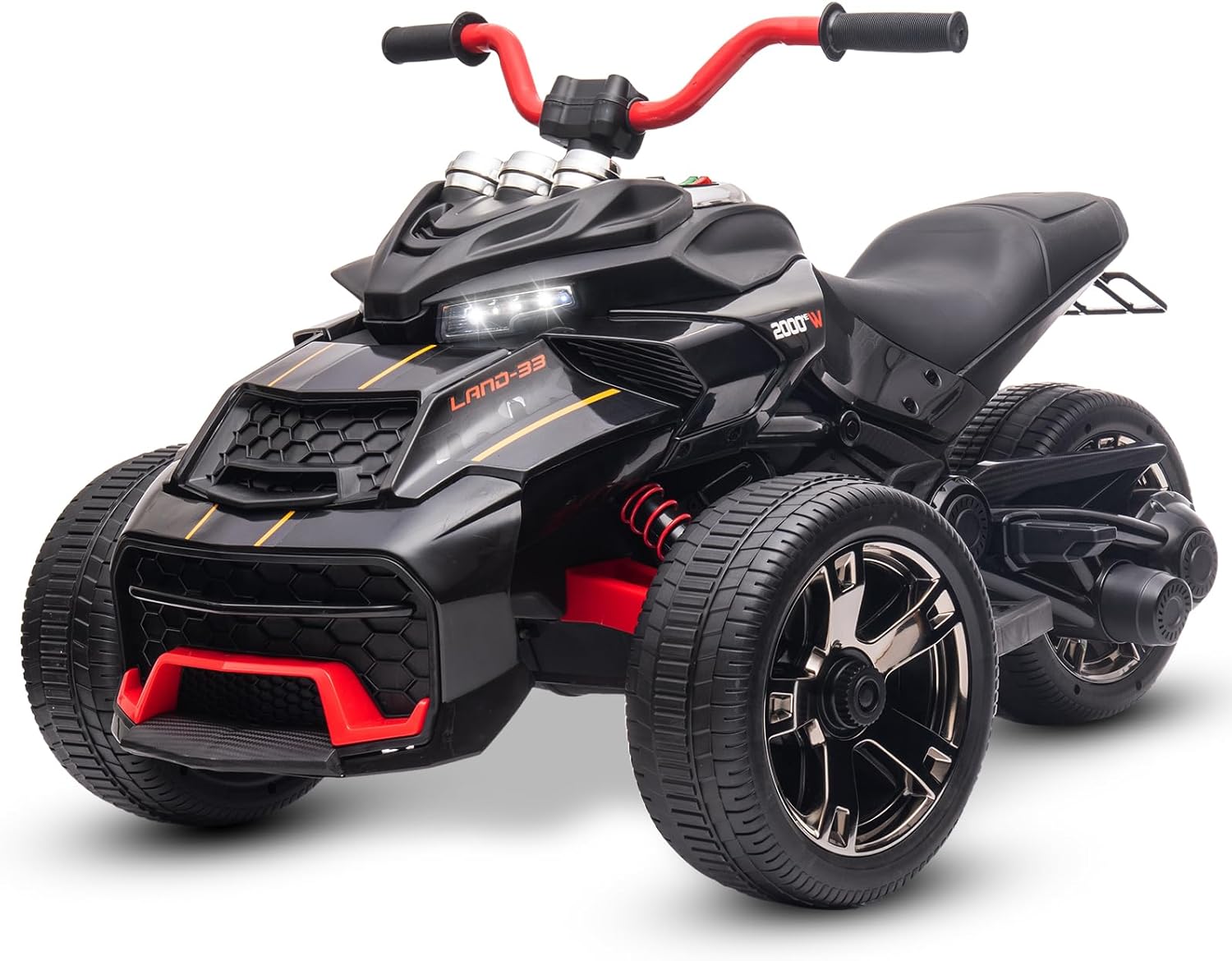 12V Kids Electric Motorcycle Ride on ATV, 3 Wheeler Power Wheel, w/LED Lights