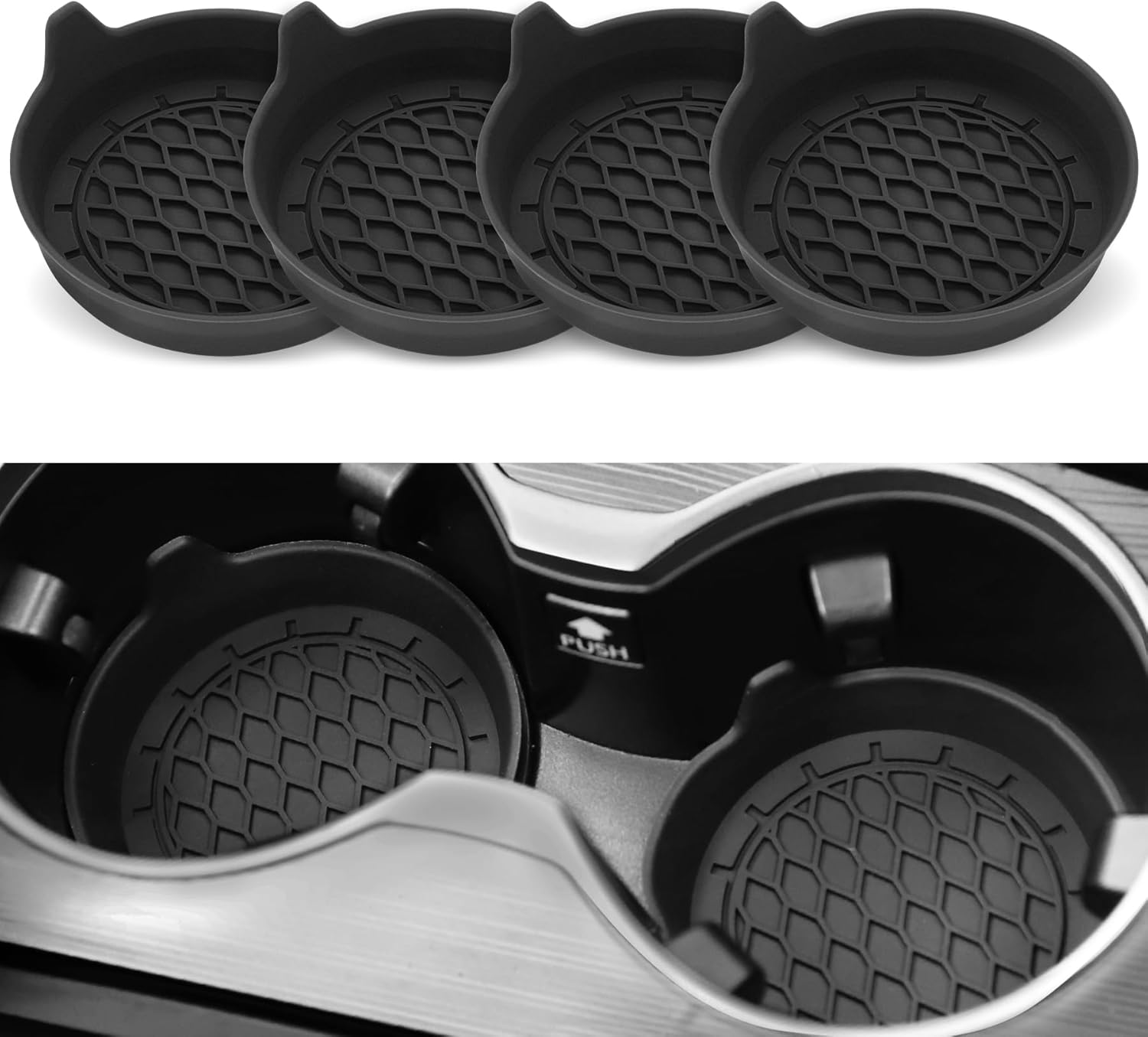 SINGARO Car Cup Holder Coaster, Silicone Cup Holder Insert, Universal Non-Slip