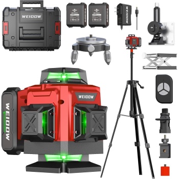 weiddw Laser Level with Tripod, Self Leveling Laser Level 4x360°, Green Line