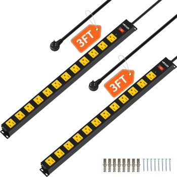 12 Outlet Long Power Strip, 3FT Power Cord, 2100 Joules Surge Protector