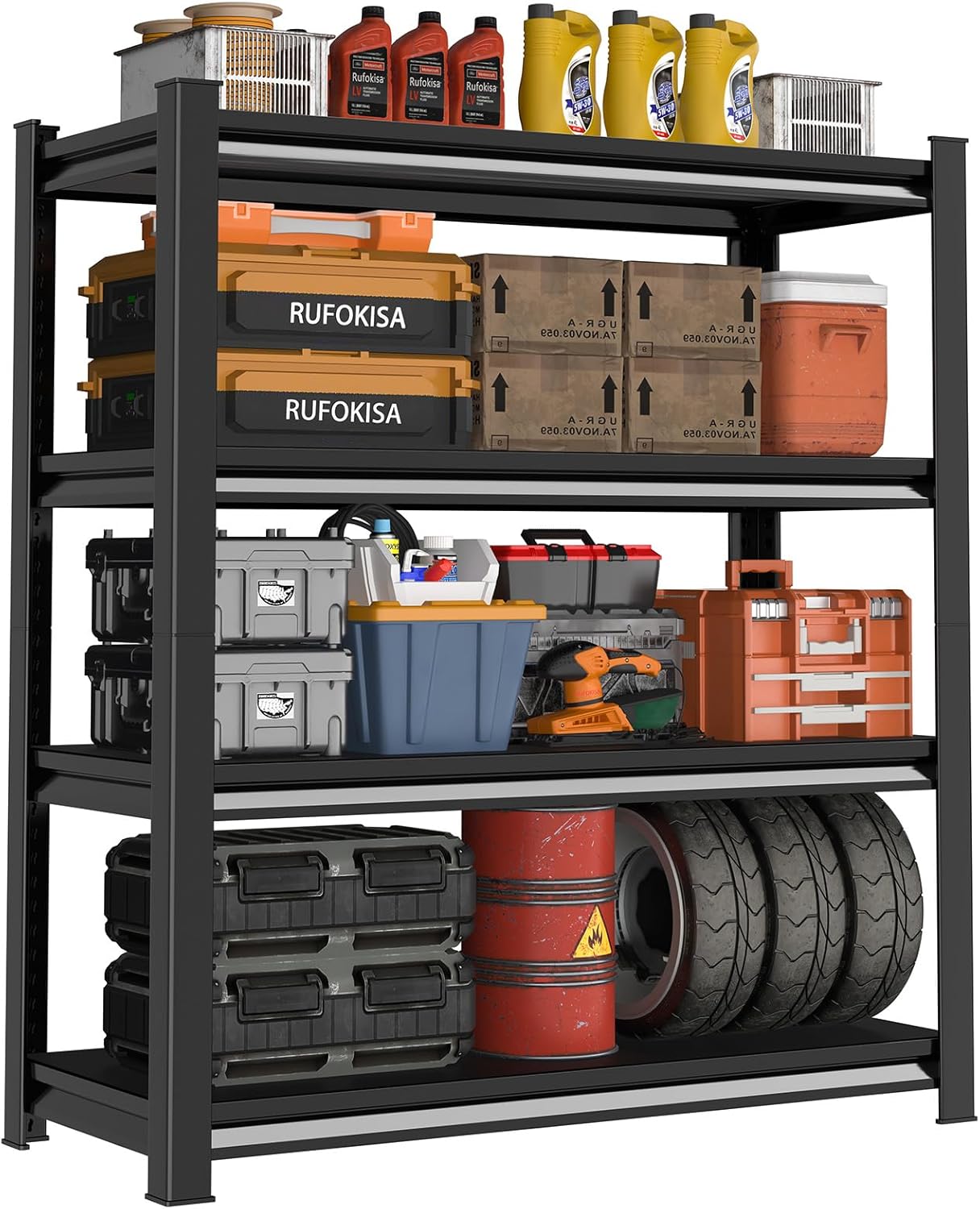 40in Wide Garage Shelving Heavy Duty，2000lbs Large Loads Adjustable Garage