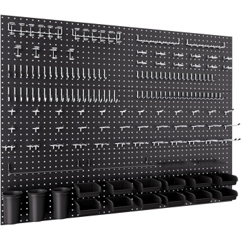 INCLY 48x36 Inch Metal Peg Board Kit with 1/4" Pegboard Hooks Accessories, 6PCS