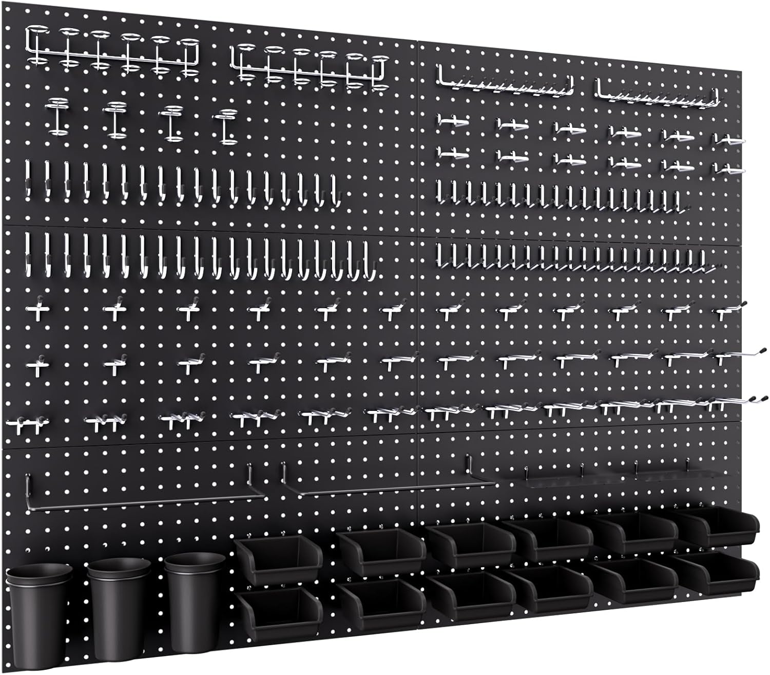 INCLY 48x36 Inch Metal Peg Board Kit with 1/4" Pegboard Hooks Accessories, 6PCS