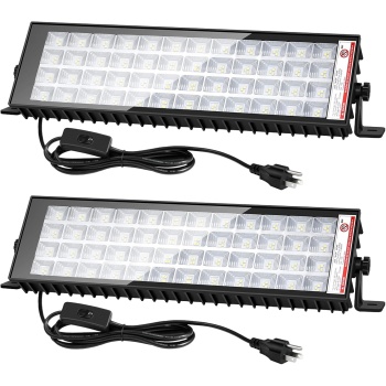 2Pack 120W LED Shop Light 11000LM, Plug in Garage Light with 9.8FT Cord