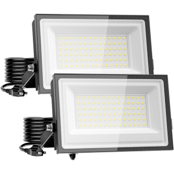 110W Flood Lights Outdoor, LED Work Light with Plug, Daylight White 6500K LED