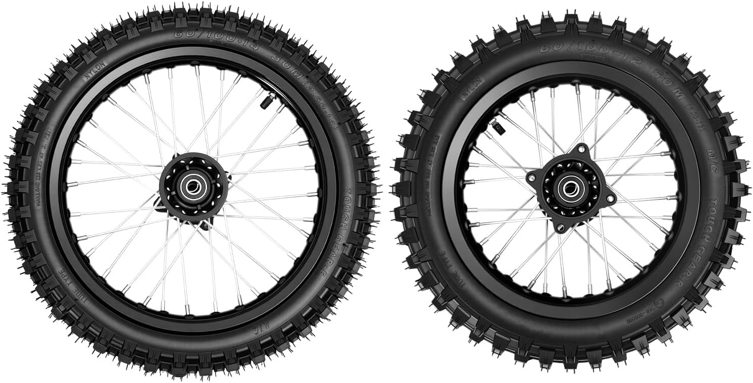 60/100-14 Front & 80/100-12 Rear Wheel Rim Tires,Disc Brake Wheel Tires Rim