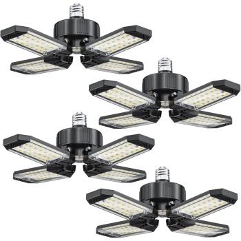 LED Garage Lights 4 Pack, 120W 12000LM Garage Lighting 6500K