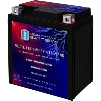 Mighty Max Battery YTX7L-BS -12 Volt 6 AH, 100 CCA, Rechargeable Maintenance