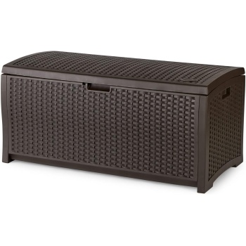 Suncast Outdoor Storage Box - 73 Gallon Mocha Brown Deck Box