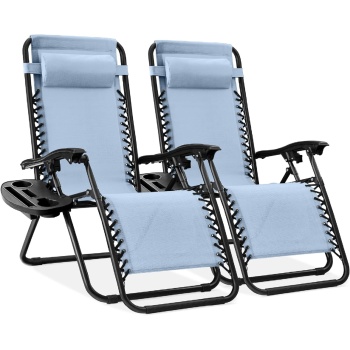 Best Choice Products Set of 2 Adjustable Steel Mesh Zero Gravity Lounge Chair