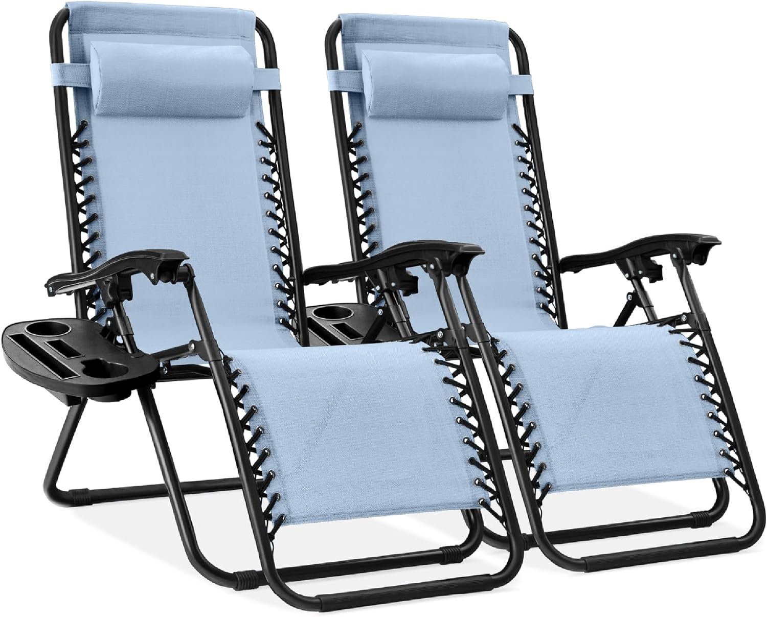 Best Choice Products Set of 2 Adjustable Steel Mesh Zero Gravity Lounge Chair