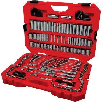 CRAFTSMAN Mechanic Tool Set 189 Pcs, 1/4, 3/8, 1/2 Socket Set with 72 Tooth Low