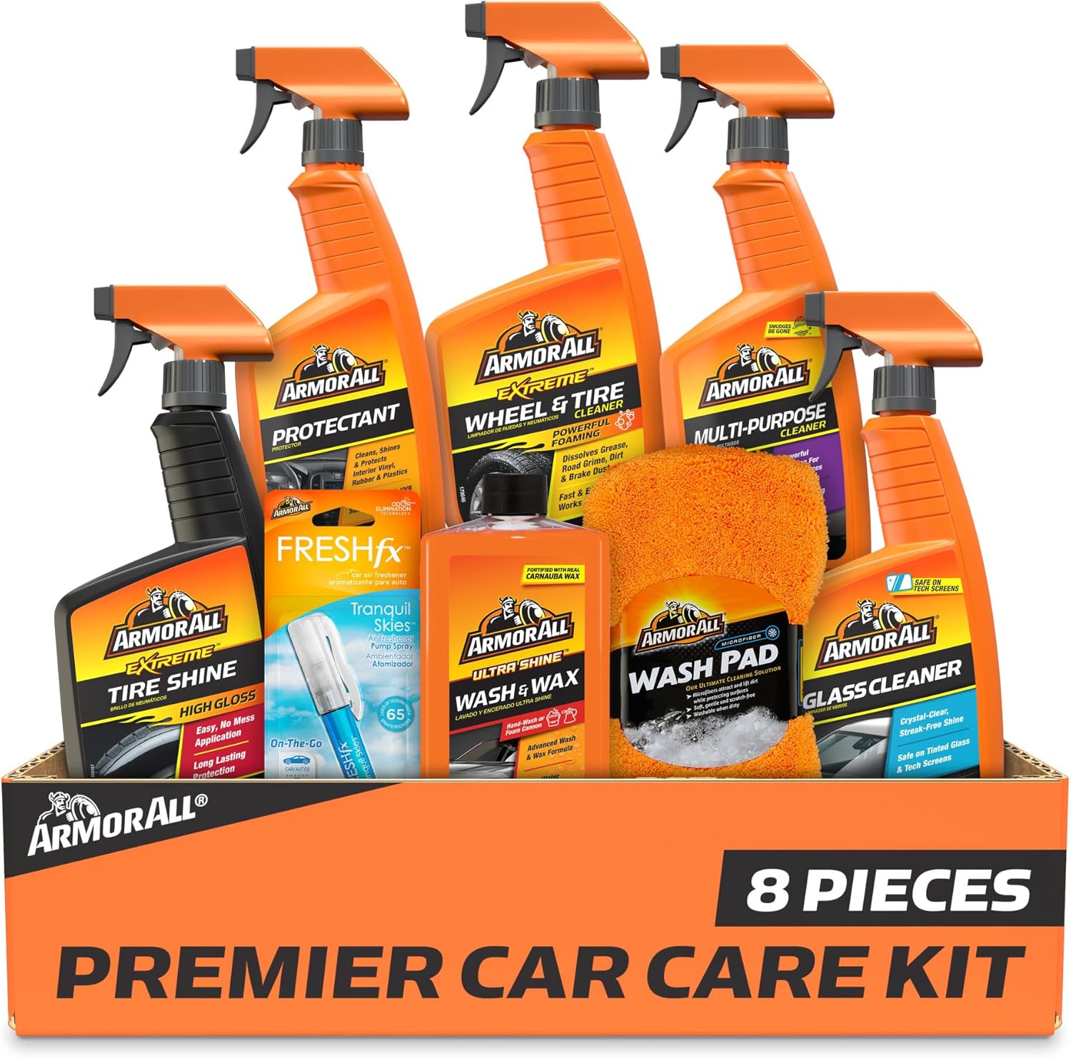 Armor All Premier Car Care Kit, Includes Car Wax & Wash Kit, Glass Cleaner