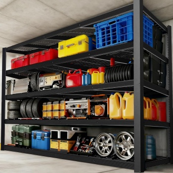 Storage Shelves Heavy Duty Metal Shelving 84" H, Adjustable Garage Shelves
