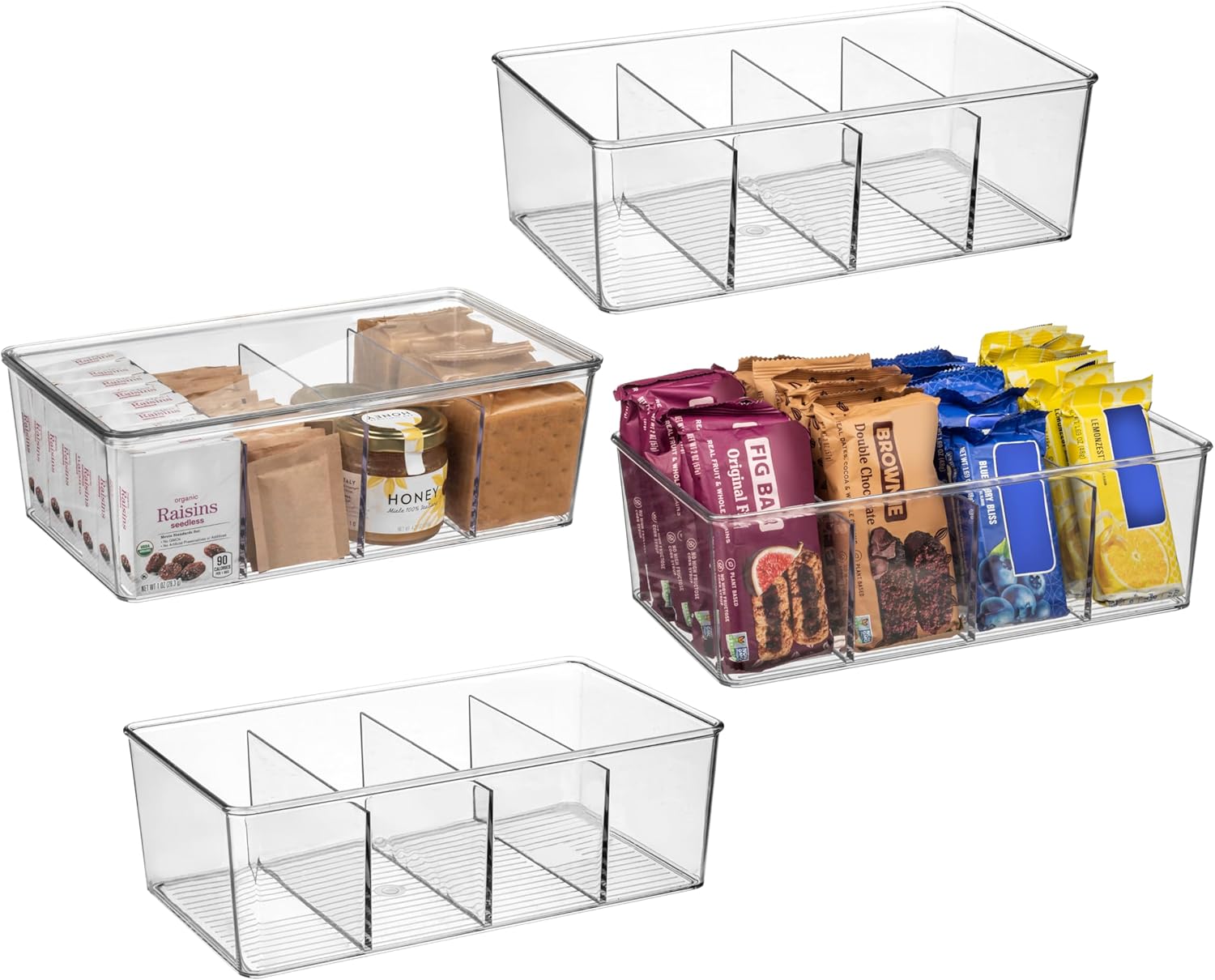 ClearSpace Pantry Organization and Storage Bins with Removable Dividers & Lids
