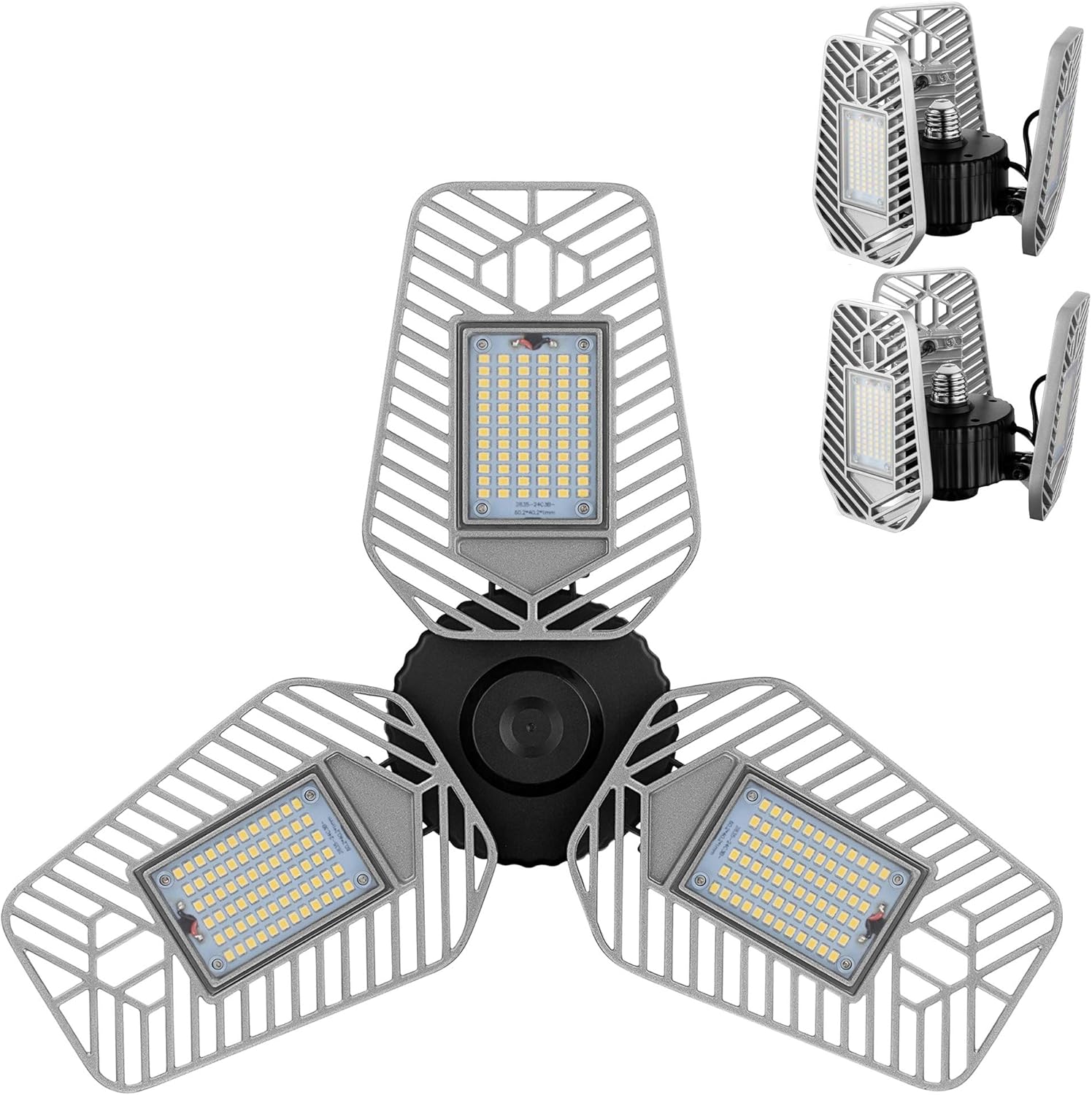 LZHOME 2-Pack Deformable LED Garage Ceiling Lights, 9000 Lumens, 82W CRI 80