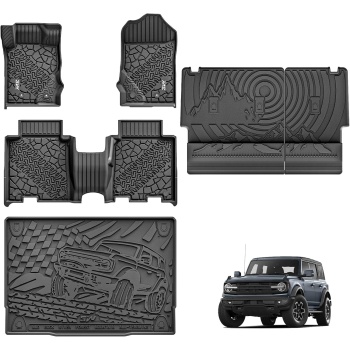 3W Ford Bronco Floor Mats & Cargo Liner & Back Seat Cover Custom Fit