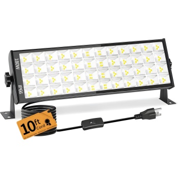 180W LED Shop Lights with 10FT Cord, Swtich, Aluminum 20000LM Ultra-Bright