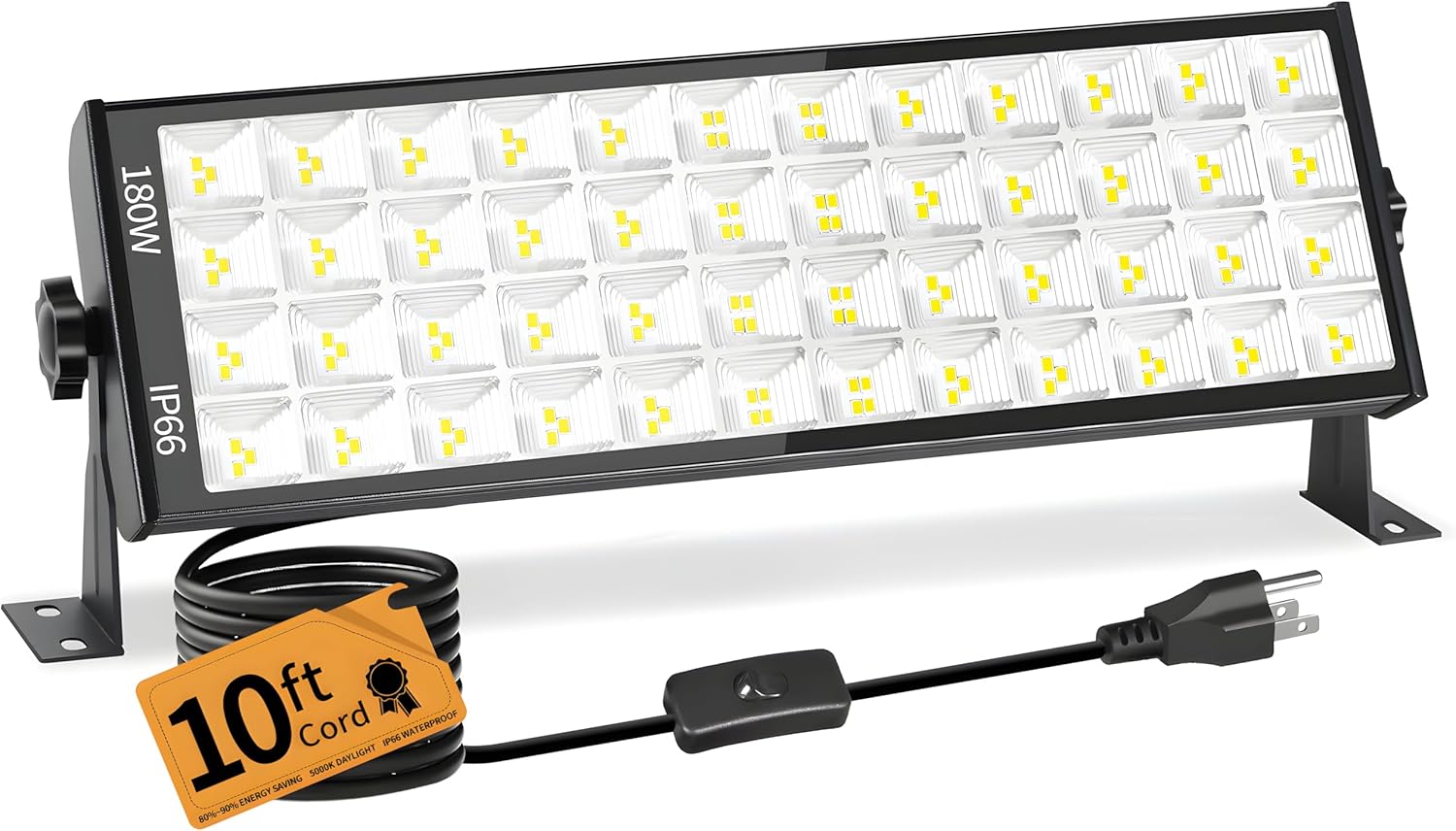 180W LED Shop Lights with 10FT Cord, Swtich, Aluminum 20000LM Ultra-Bright
