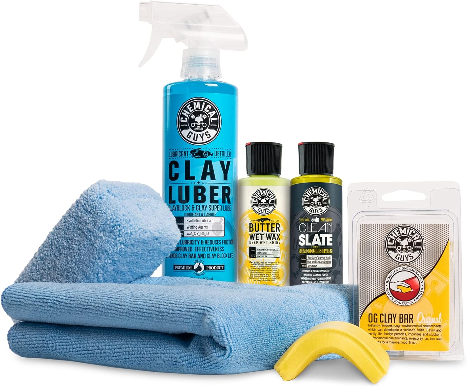 Chemical Guys Clay Bar Kit - Complete System - Clay Bar and Luber Combo