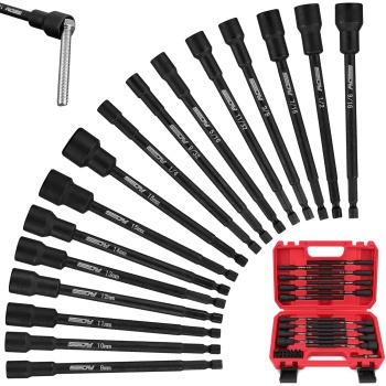 Nut Driver Impact Bit Set - 31-Piece Magnetic Socket Impact Drill Bit Tool Sets