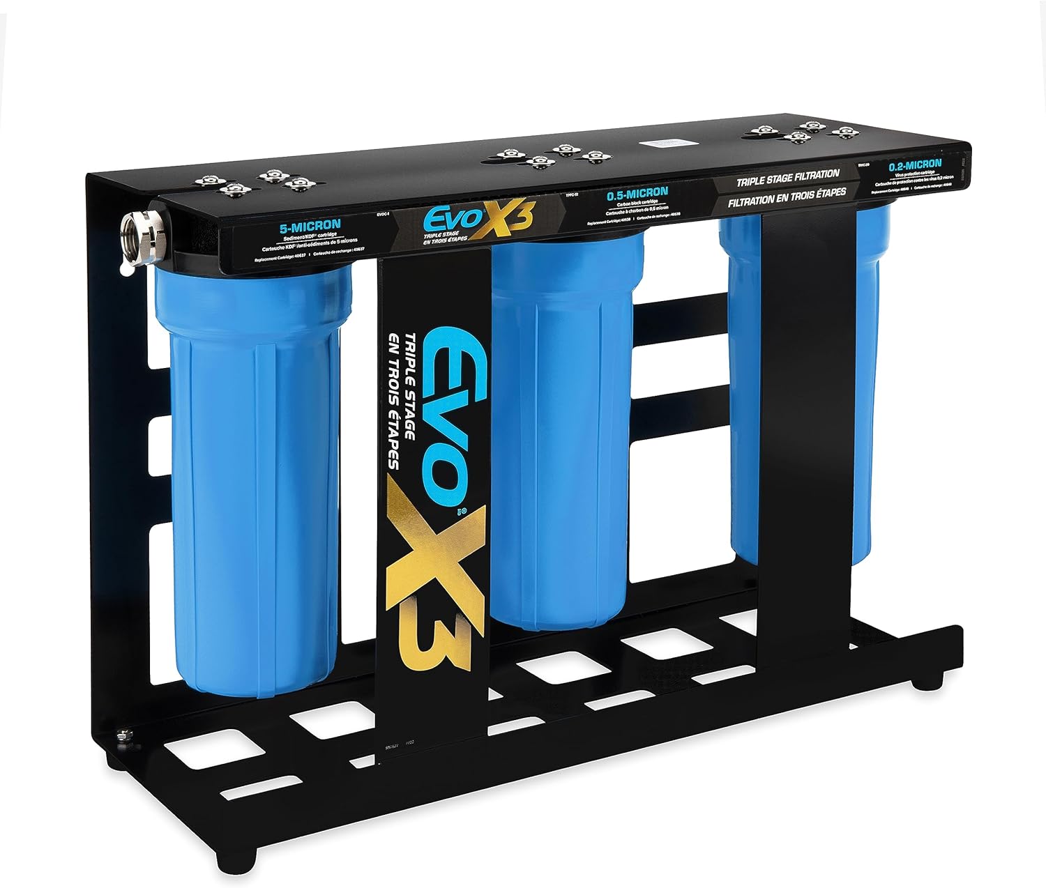 Camco Evo X3 Triple Stage Premium Camper/RV Water Filter Kit