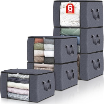 Fab totes Storage Bags,Clothes Blanket Storage Bins Foldable Closet Organizers