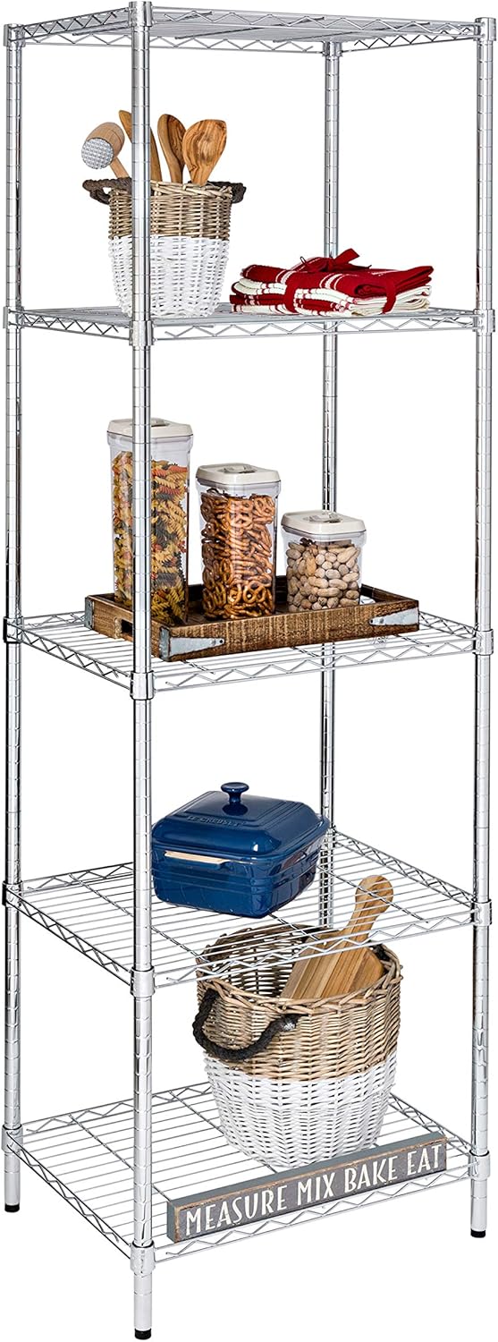 Honey-Can-Do 5-Tier Heavy Duty Adjustable Shelving Unit, 250-lb Per Shelf NSF