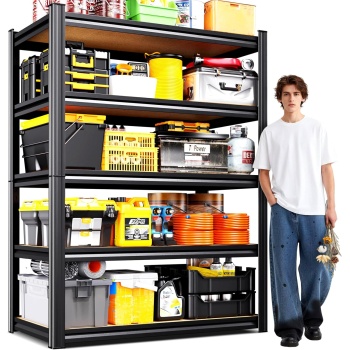 Heavy Duty Garage Storage Shelves 5-Tier Adjustable Metal Rack, 71" x 35" x 16"