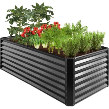 Best Choice Products 6x3x2ft Outdoor Metal Raised Garden Bed, Deep Root Box