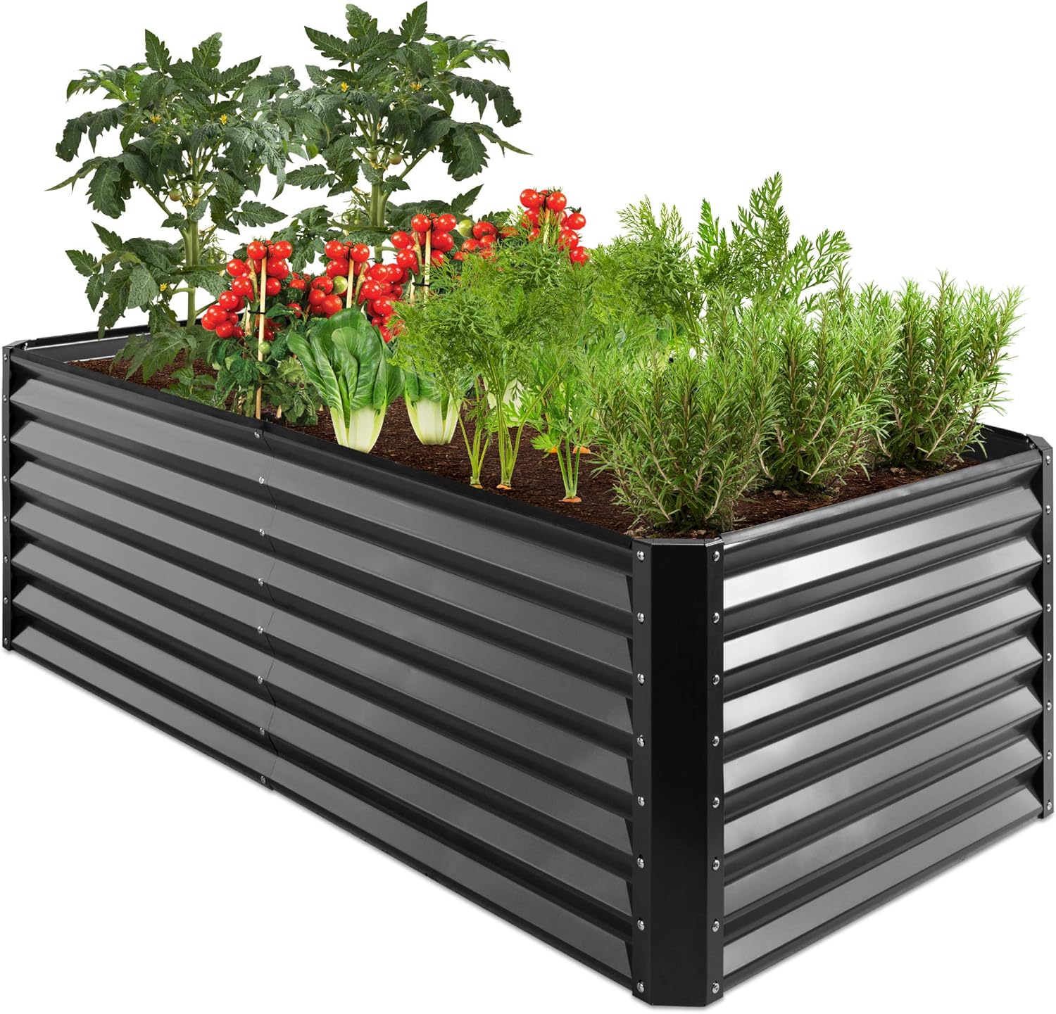 Best Choice Products 6x3x2ft Outdoor Metal Raised Garden Bed, Deep Root Box