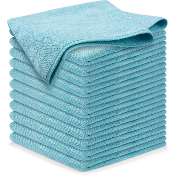 USANOOKS Microfiber Cleaning Cloth - Turq - 12Pcs (12.5x12.5 inch) High