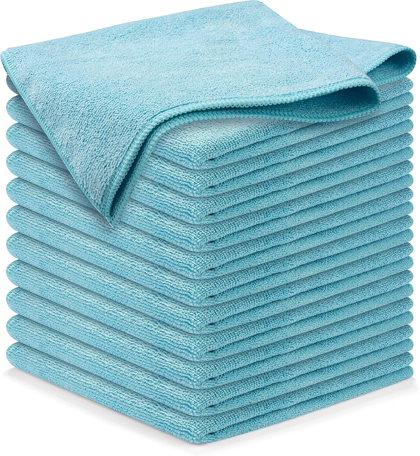 USANOOKS Microfiber Cleaning Cloth - Turq - 12Pcs (12.5x12.5 inch) High