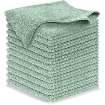 USANOOKS Microfiber Cleaning Cloth - Sea Green - 12Pcs (12.5x12.5 inch) High