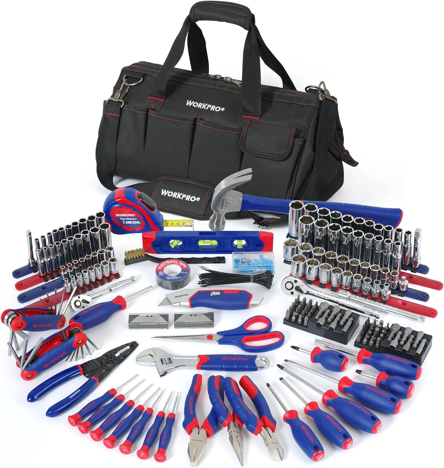 WORKPRO 322-Piece Home Repair Tool Kit With Carrying Bag - Basic Household Hand